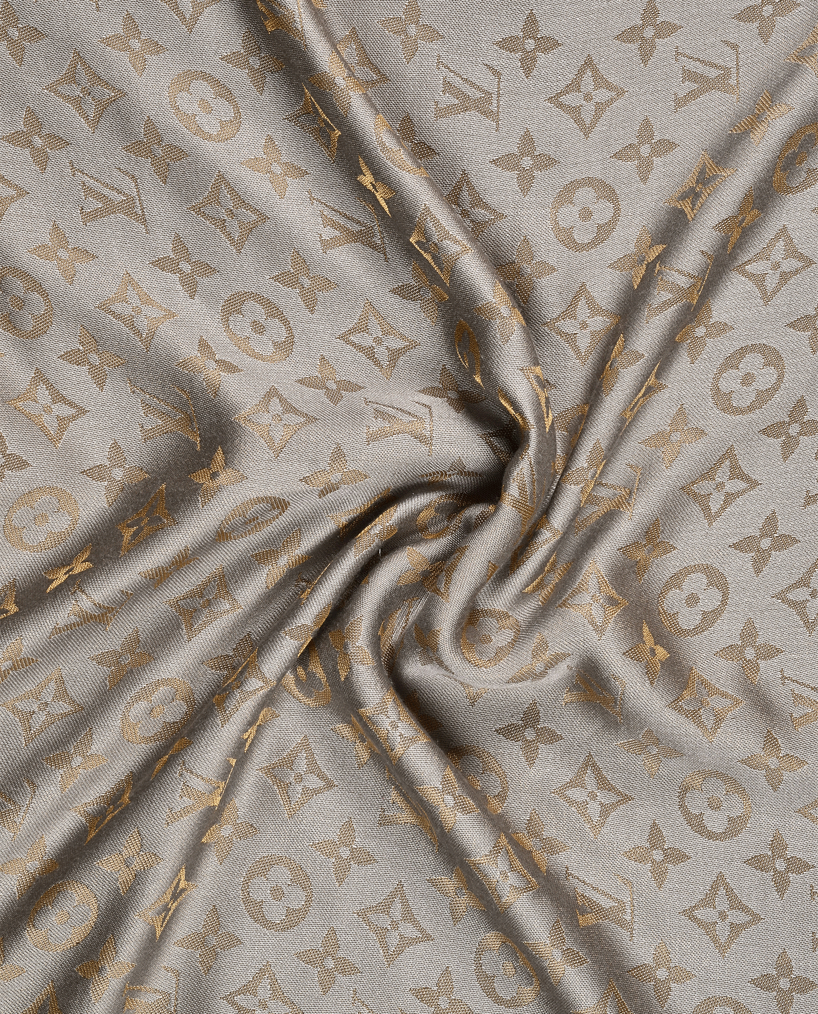 Louis Vuitton Monogram Shawl Scarf, &pound;320, Accessories, Gold/Grey, Silk, Other view