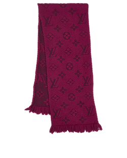 Louis Vuitton Logomania Scarf, Wool/Silk, Purple, 3*