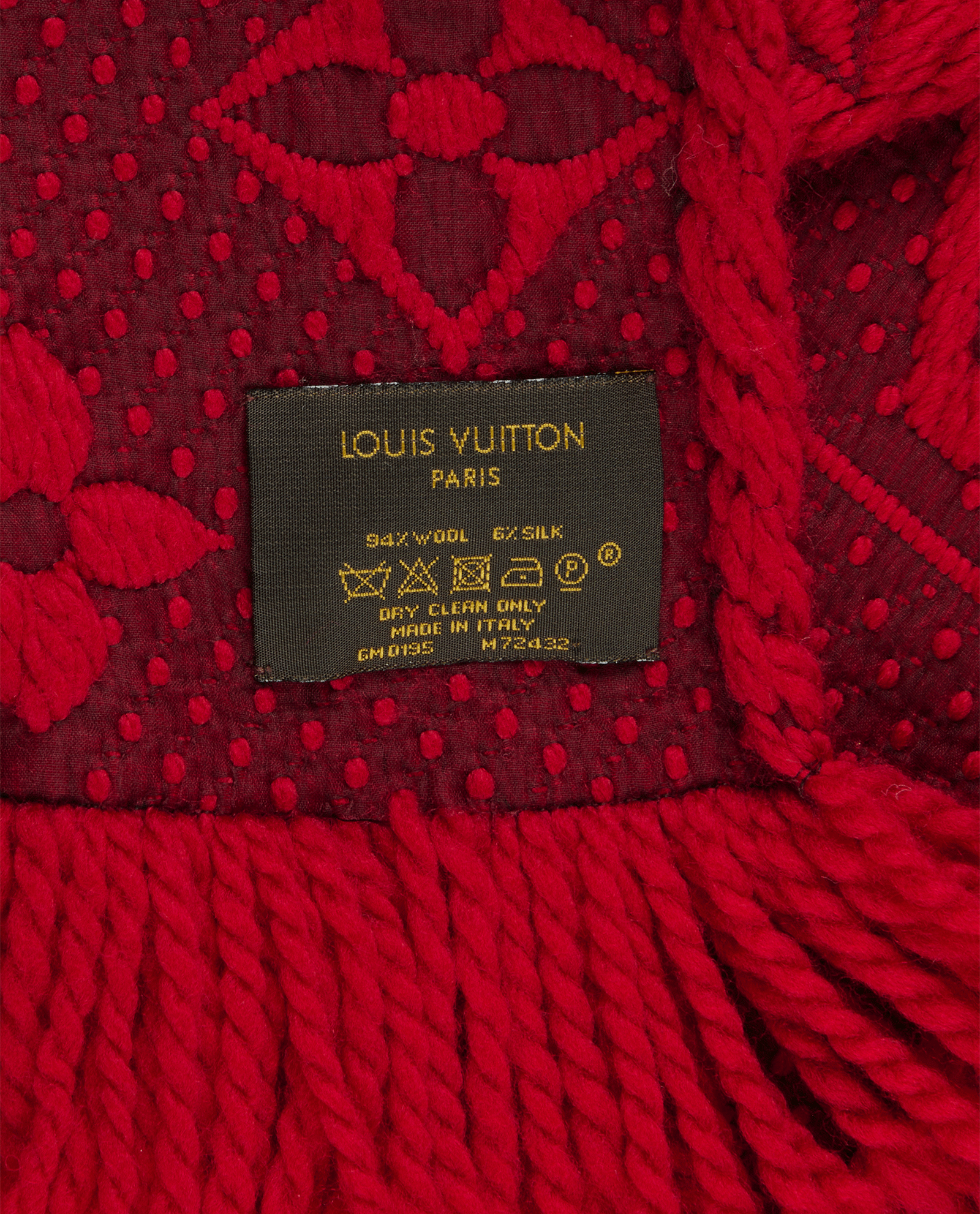 Louis Vuitton Logomania Scarf, &pound;250, Accessories, Red, Silk/Wool, Other view