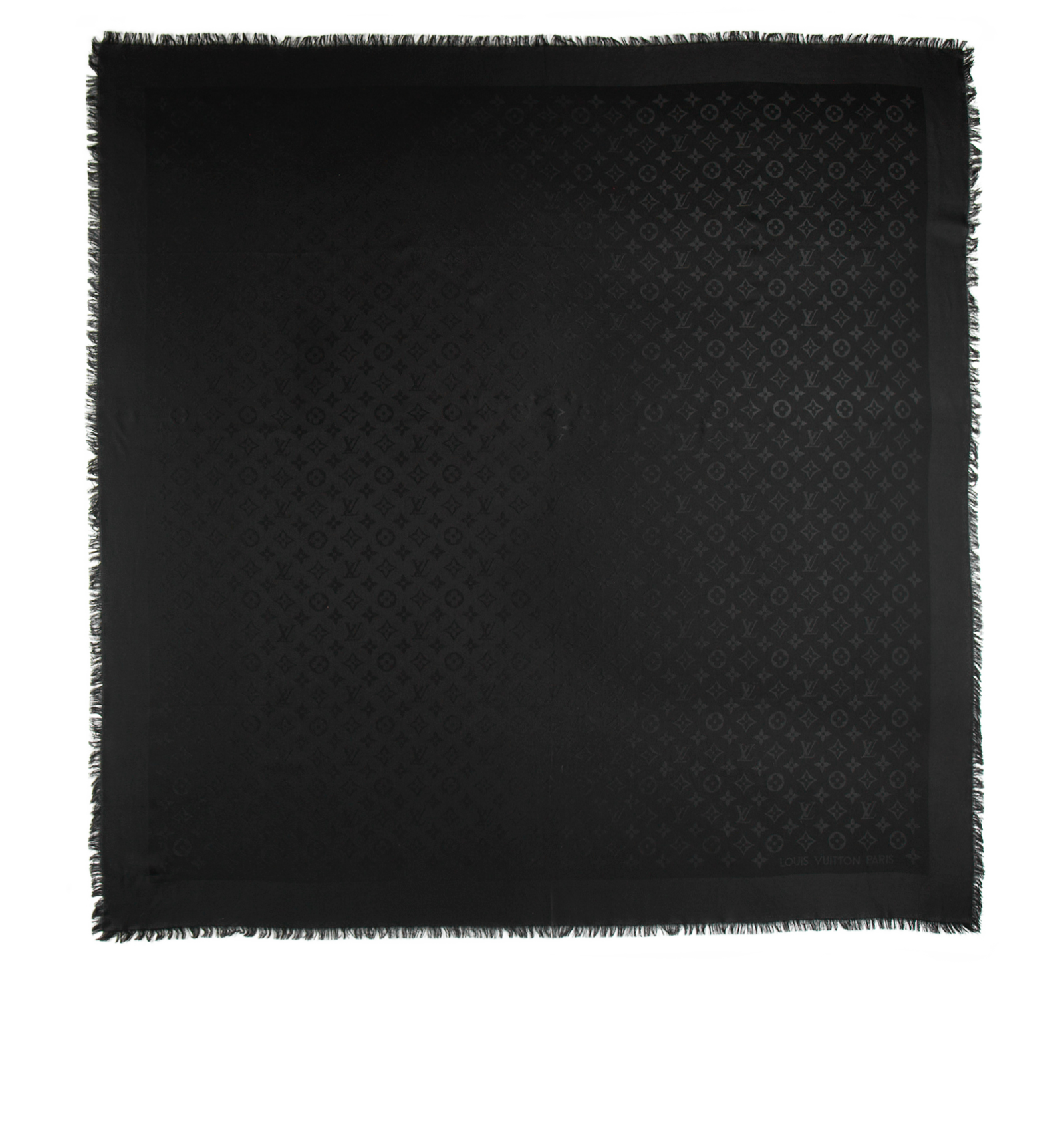 Louis Vuitton Monogram Shawl, &pound;275, Accessories, Black, Silk/Wool, Back view