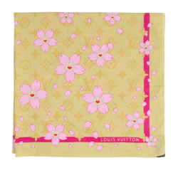 Louis Vuitton X TM Cosmic Blossom Scarf, Cotton, Green/Pink, MII, 3*