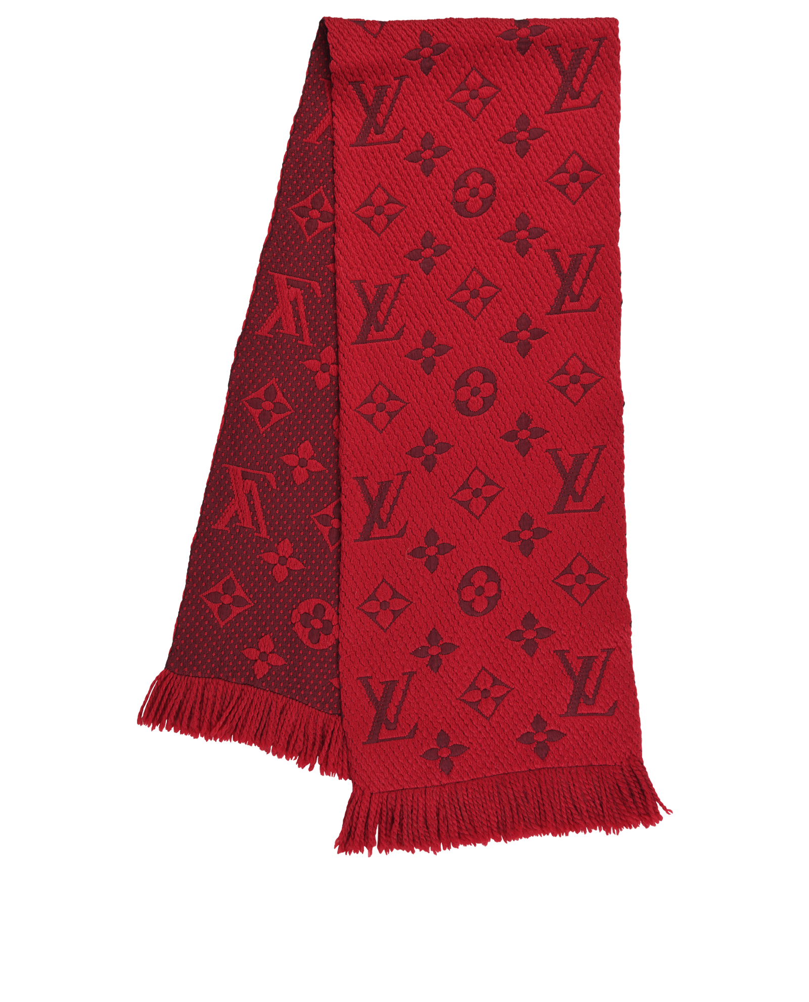 Louis Vuitton Logomania Scarf, &pound;295, Accessories, Red, Silk/Wool, Back view