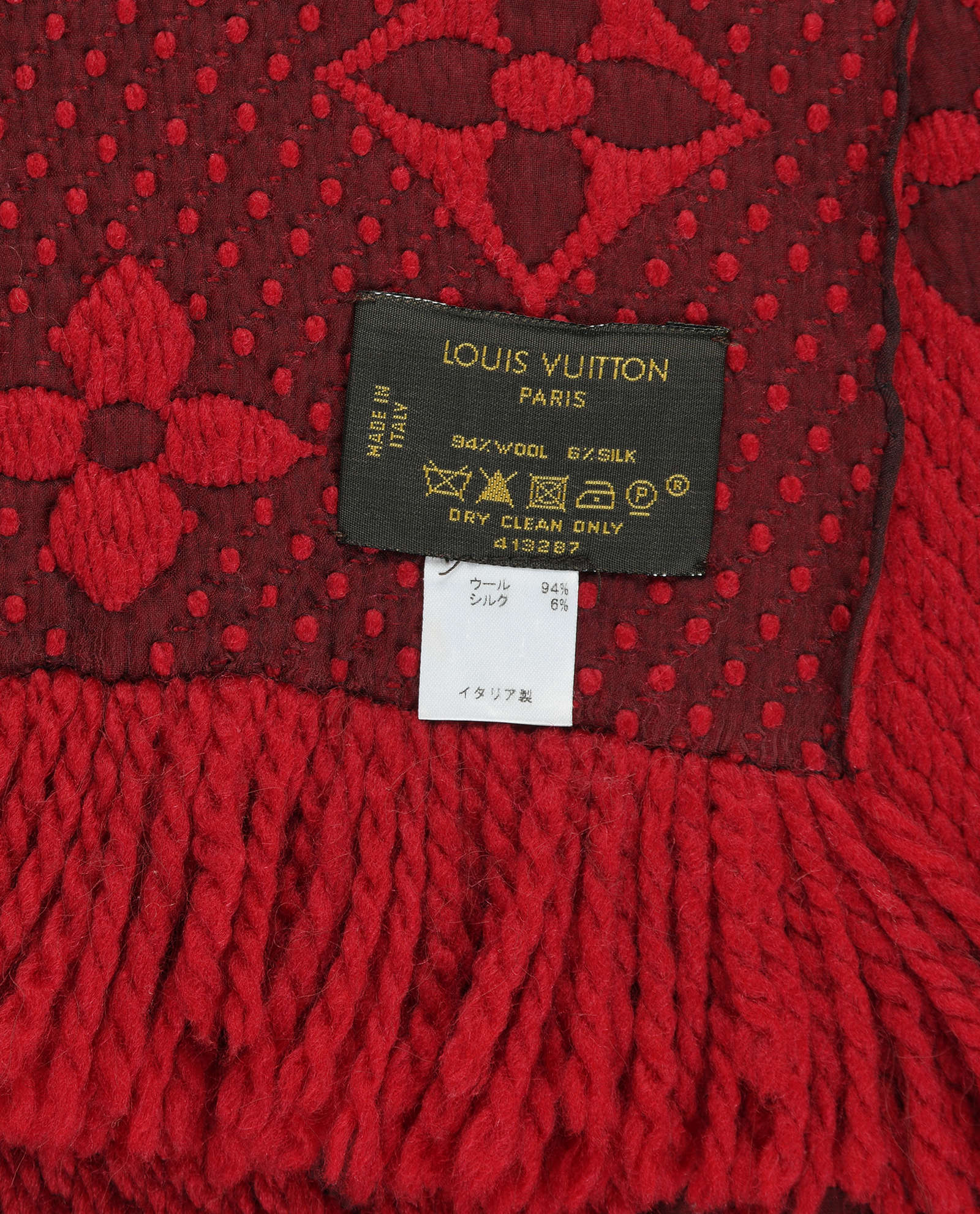 Louis Vuitton Logomania Scarf, &pound;295, Accessories, Red, Silk/Wool, Other view