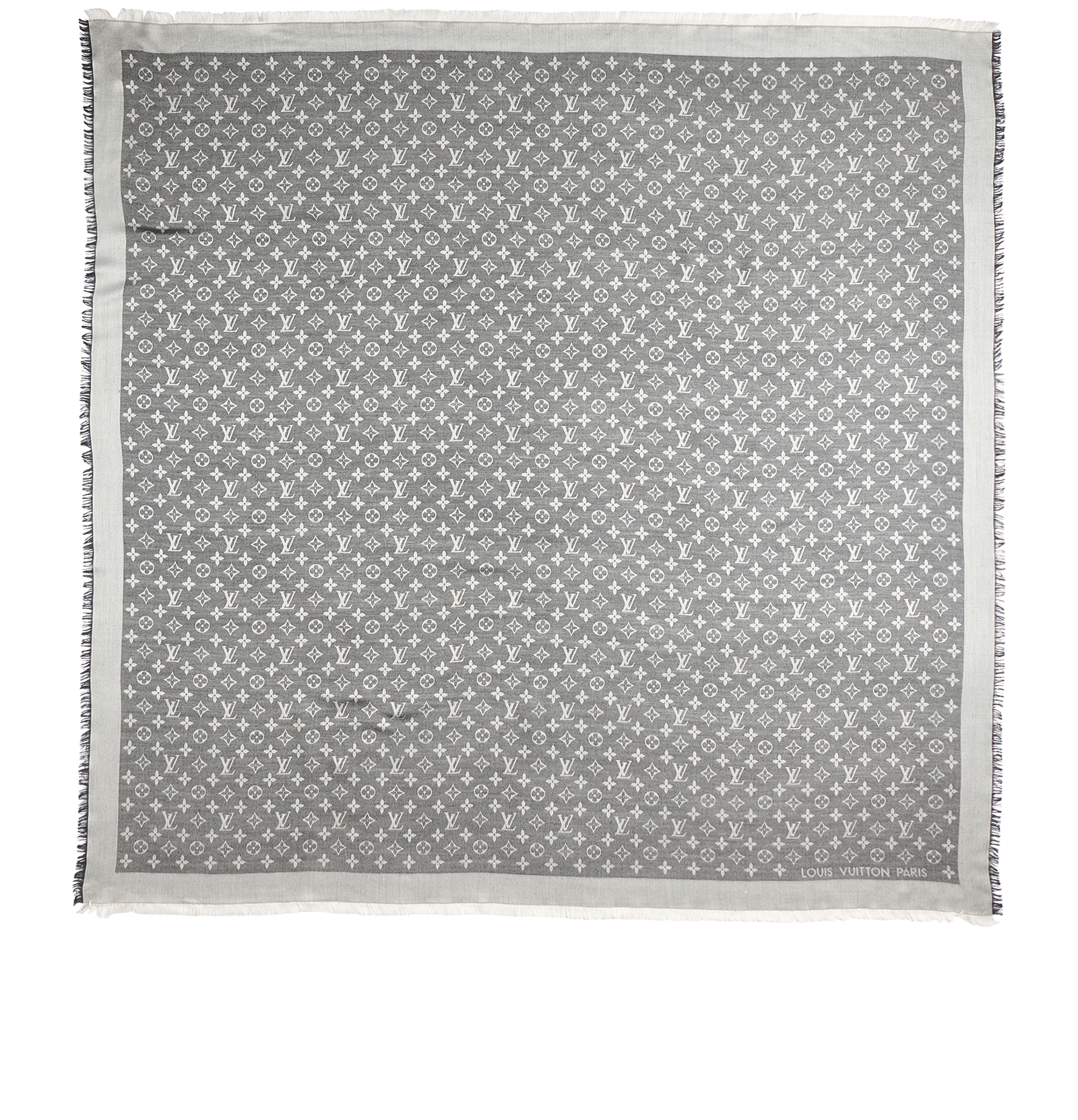Louis Vuitton Monogram Shawl, &pound;260, Accessories, Black/Grey, Silk/Wool, Back view