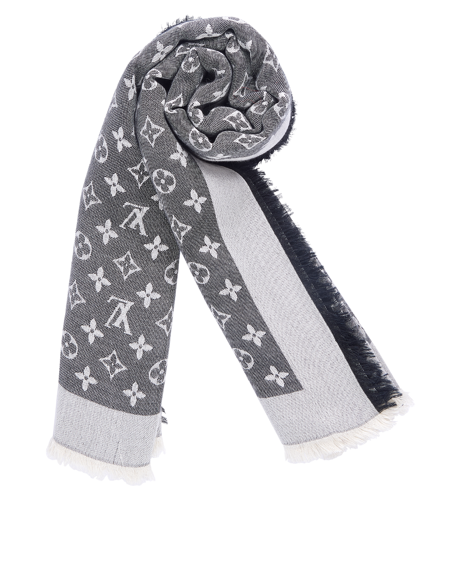 Louis Vuitton Monogram Shawl, &pound;260, Accessories, Black/Grey, Silk/Wool, Other view