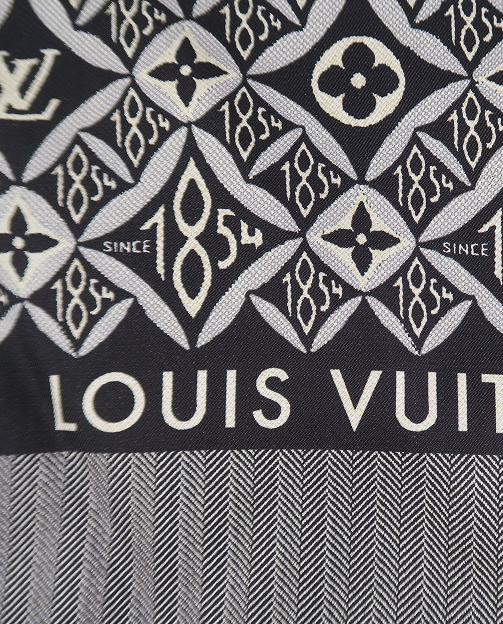 Louis Vuitton Gris Since 1854 Silk Bandeau Scarf - Yoogi's Closet