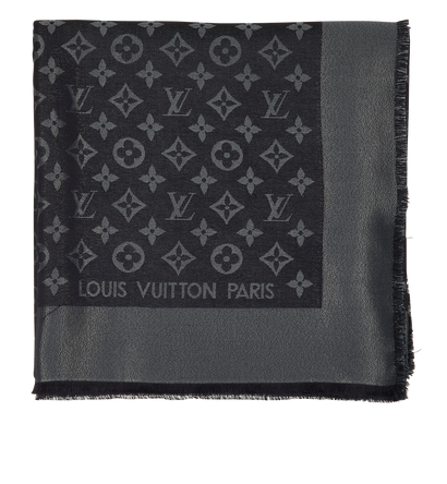 Louis Vuitton Monogram Shine Shawl, &pound;350, Accessories, Black/Silver, Silk/Viscose, Front view