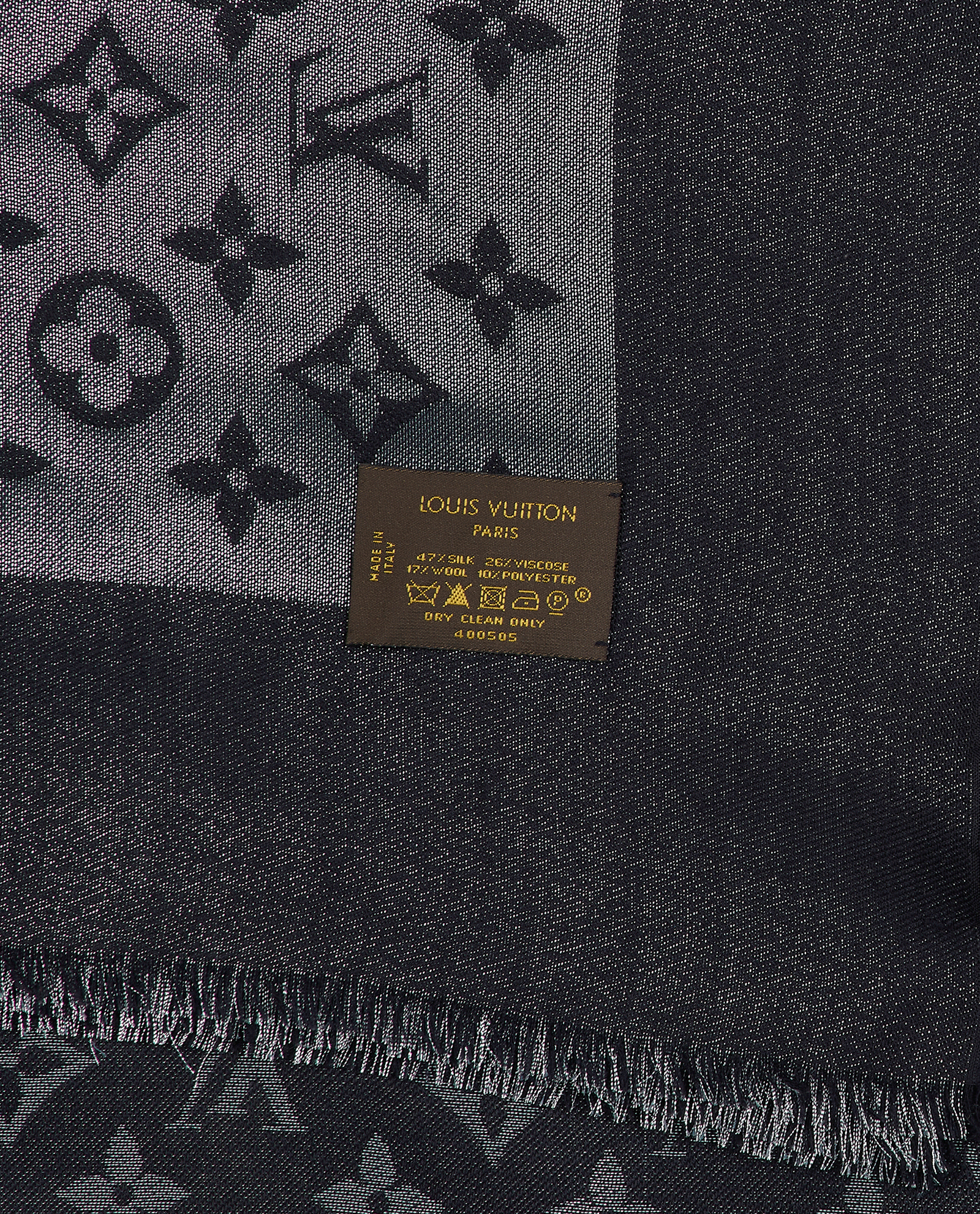 Louis Vuitton Monogram Shine Shawl, &pound;350, Accessories, Black/Silver, Silk/Viscose, Other view