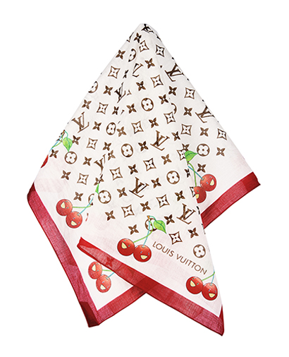 Louis Vuitton White Monogram Murakami Scarf, front view