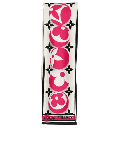 Louis Vuitton Marbles Bandeau Scarf, &pound;150, Accessories, Black/Pink/White, Silk, Front view