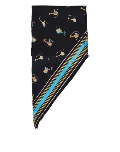 Louis Vuitton Helicopter Scarf, &pound;120, Accessories, Navy, Silk, Front view
