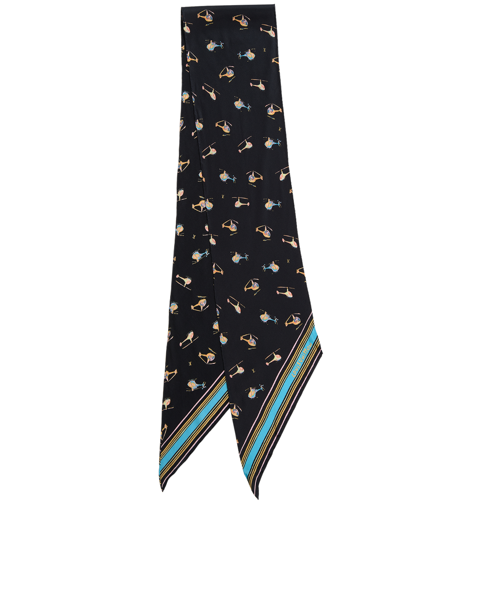 Louis Vuitton Helicopter Scarf, &pound;120, Accessories, Navy, Silk, Back view