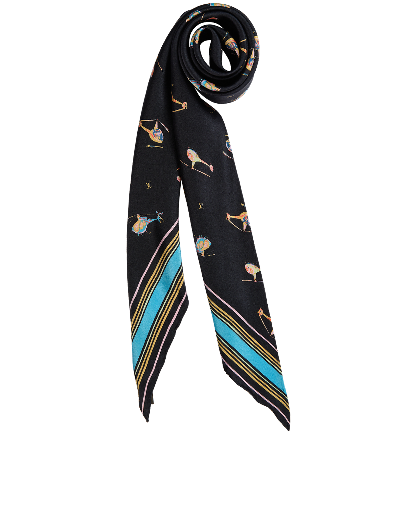 Louis Vuitton Helicopter Scarf, &pound;120, Accessories, Navy, Silk, Other view