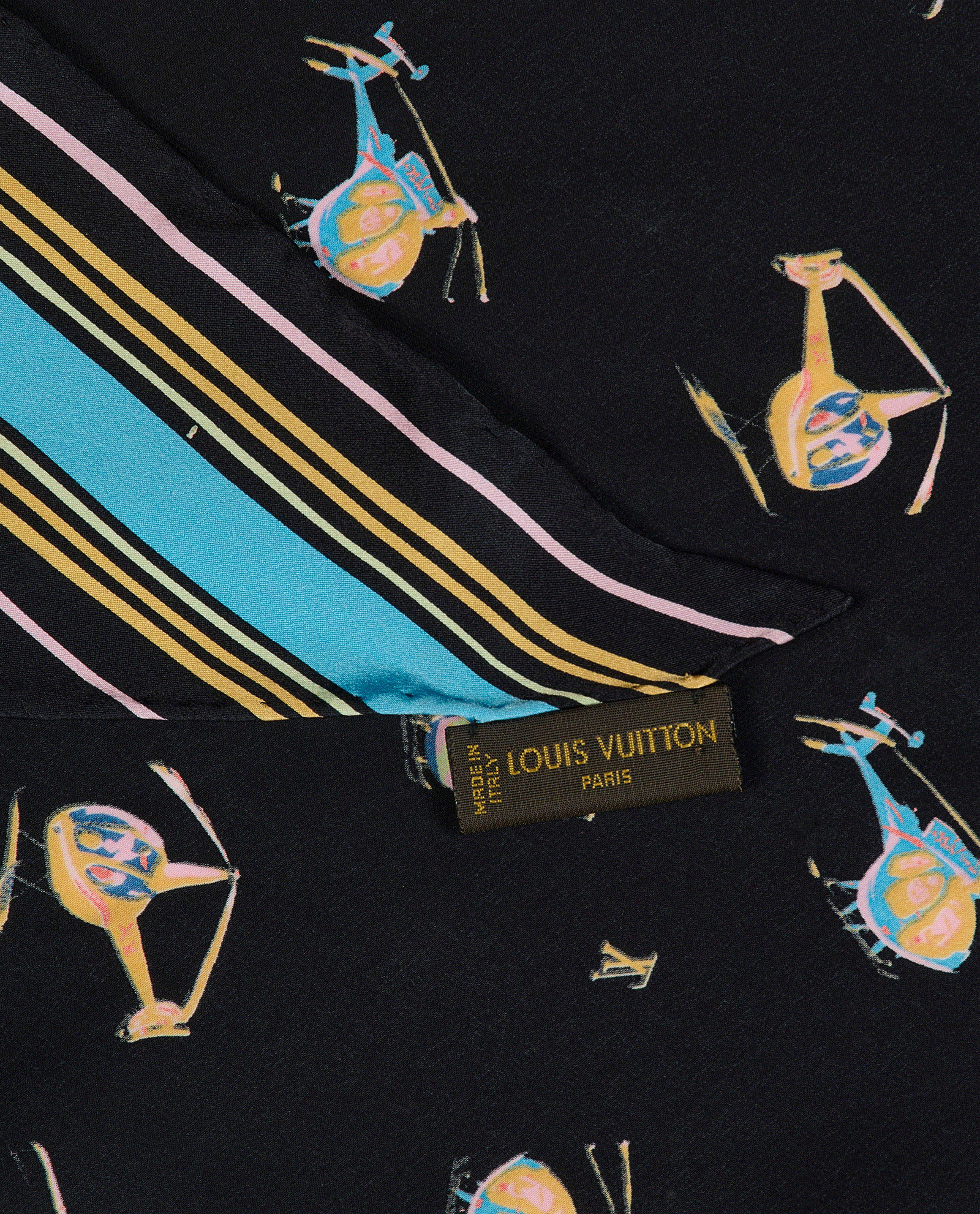 Louis Vuitton Helicopter Scarf, &pound;120, Accessories, Navy, Silk, Other view