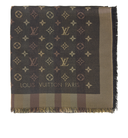 Louis Vuitton Monogram Shine Shawl, &pound;280, Accessories, Black, Silk, Front view