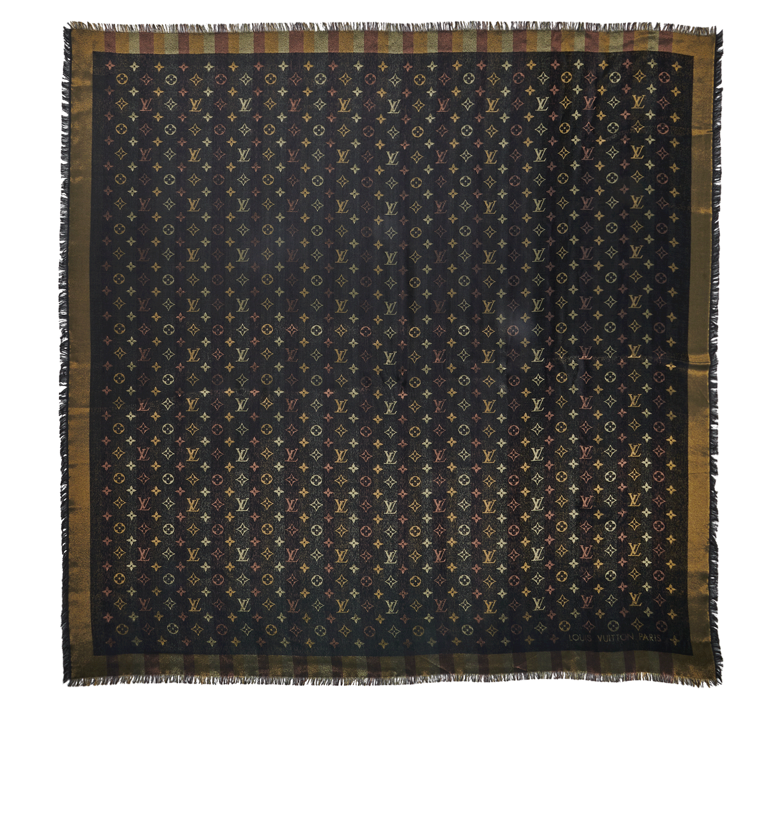 Louis Vuitton Monogram Shine Shawl, &pound;280, Accessories, Black, Silk, Back view