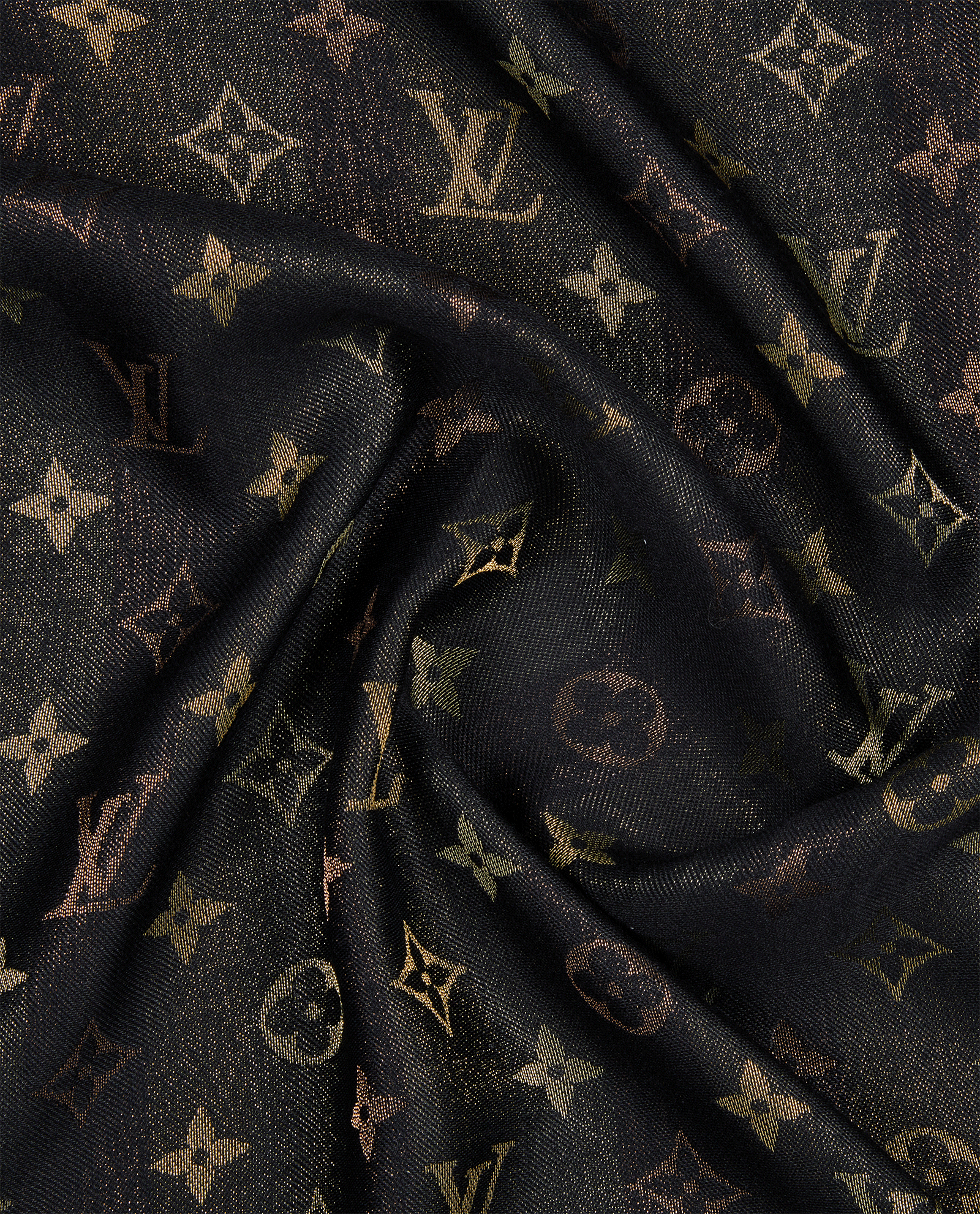 Louis Vuitton Monogram Shine Shawl, &pound;280, Accessories, Black, Silk, Other view
