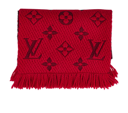 Louis Vuitton Rectangle Scarf, Wool, Red, 413287, 2*