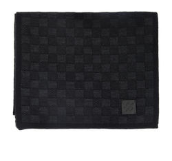 Louis Vuitton Neo Petit Damier Scarf, Wool, Black, MII, B, 3*