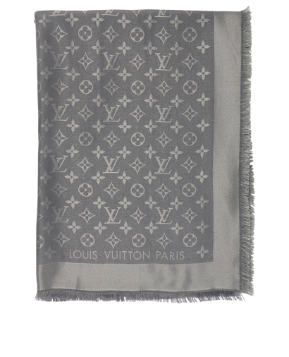 Louis Vuitton Monogram Shine Shawl, &pound;350, Accessories, Grey/Silver, Silk/Wool, Front view