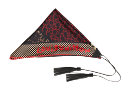 Louis Vuitton Tassel Scarf, Silk, Black/Red, MII, B, 2*