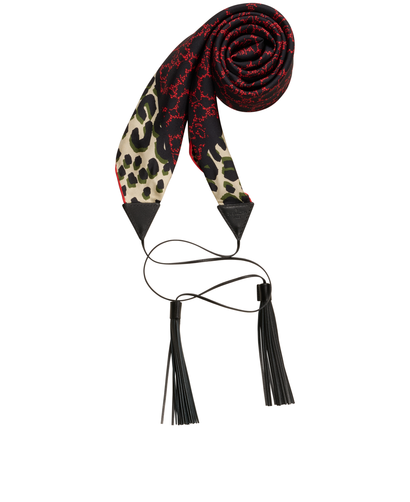 Louis Vuitton Tassel Scarf, &pound;195, Accessories, Black/Red, Silk, Other view
