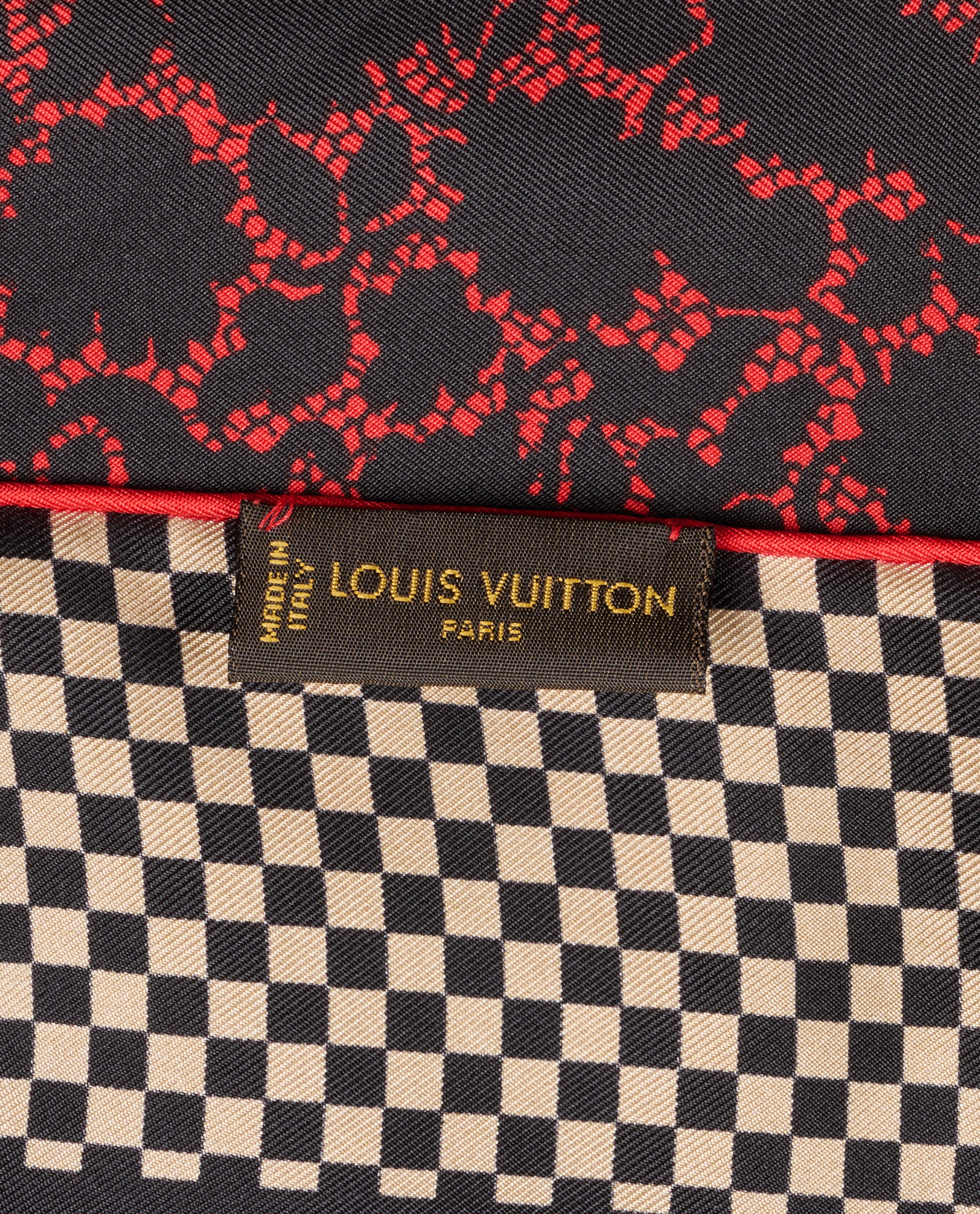 Louis Vuitton Tassel Scarf, &pound;195, Accessories, Black/Red, Silk, Other view