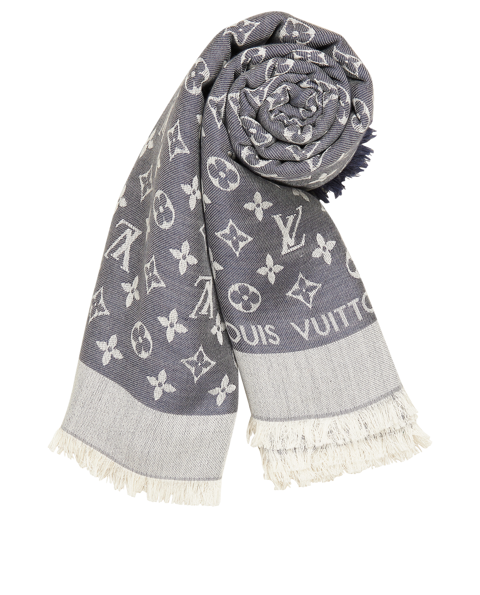 Louis Vuitton Monogram Shine Shawl  Scarf, &pound;250, Accessories, Blue/Silver, Silk/Wool, Other view