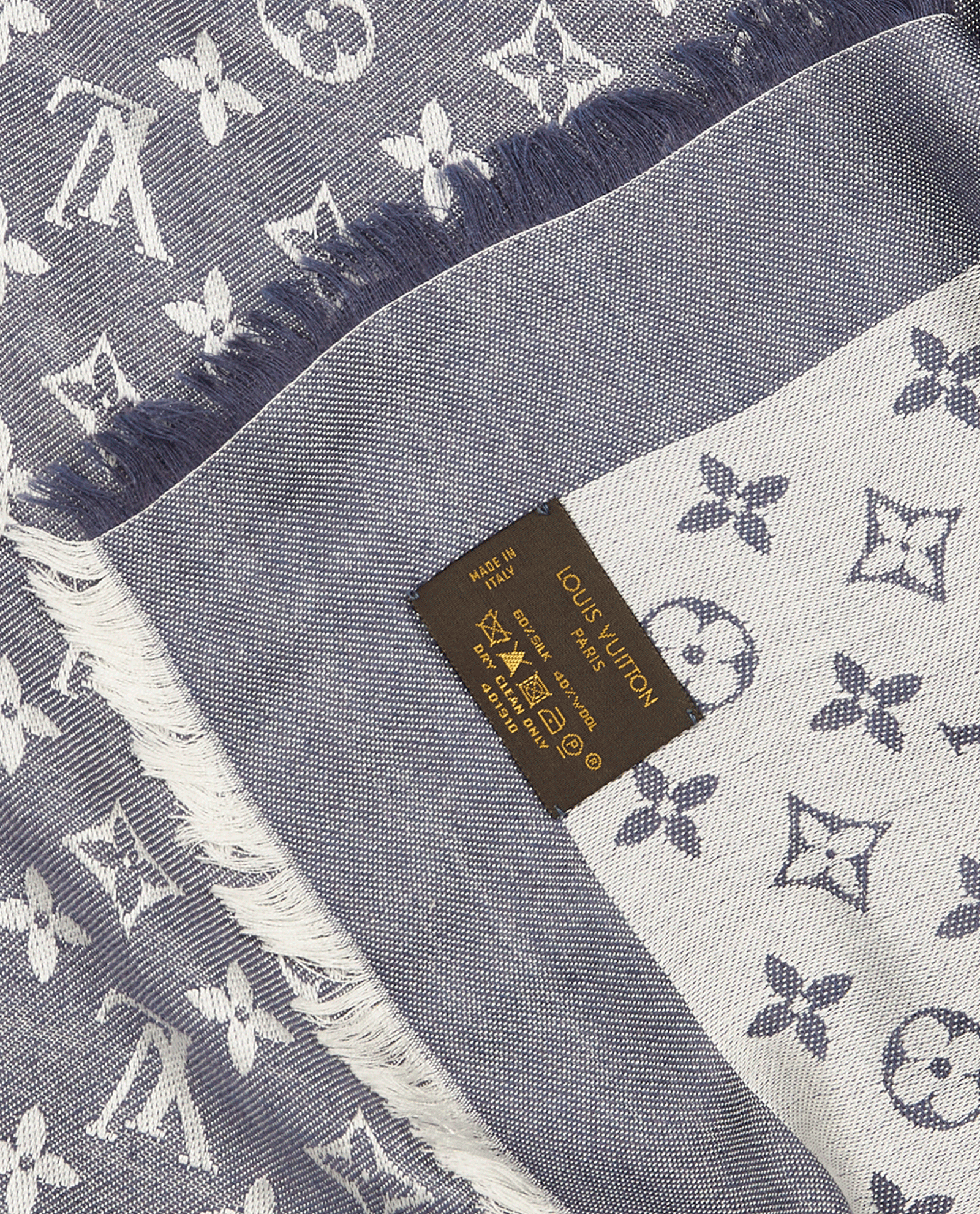 Louis Vuitton Monogram Shine Shawl  Scarf, &pound;250, Accessories, Blue/Silver, Silk/Wool, Other view