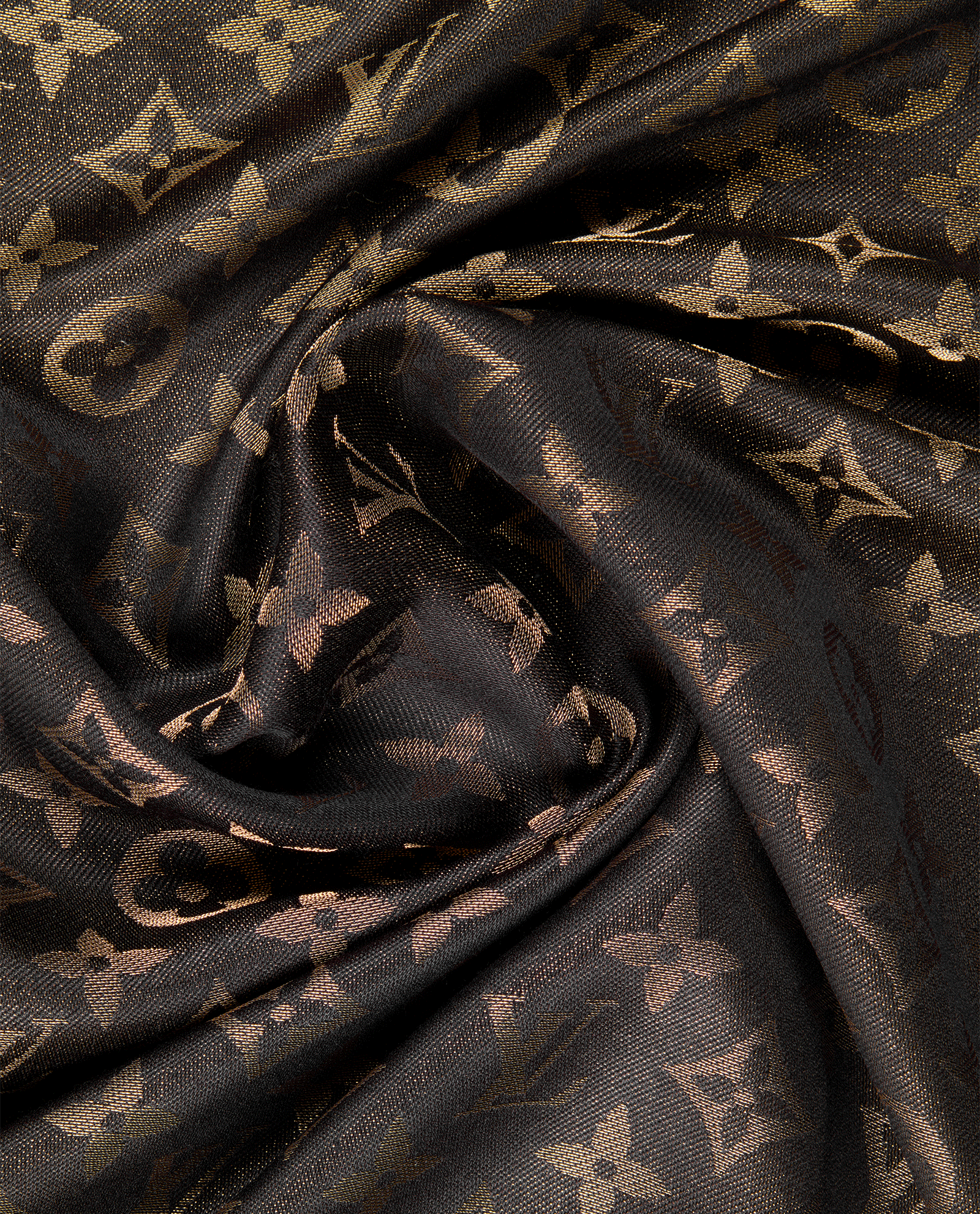 Louis Vuitton Monogram Shawl, &pound;375, Accessories, Brown/Gold, Silk, Other view