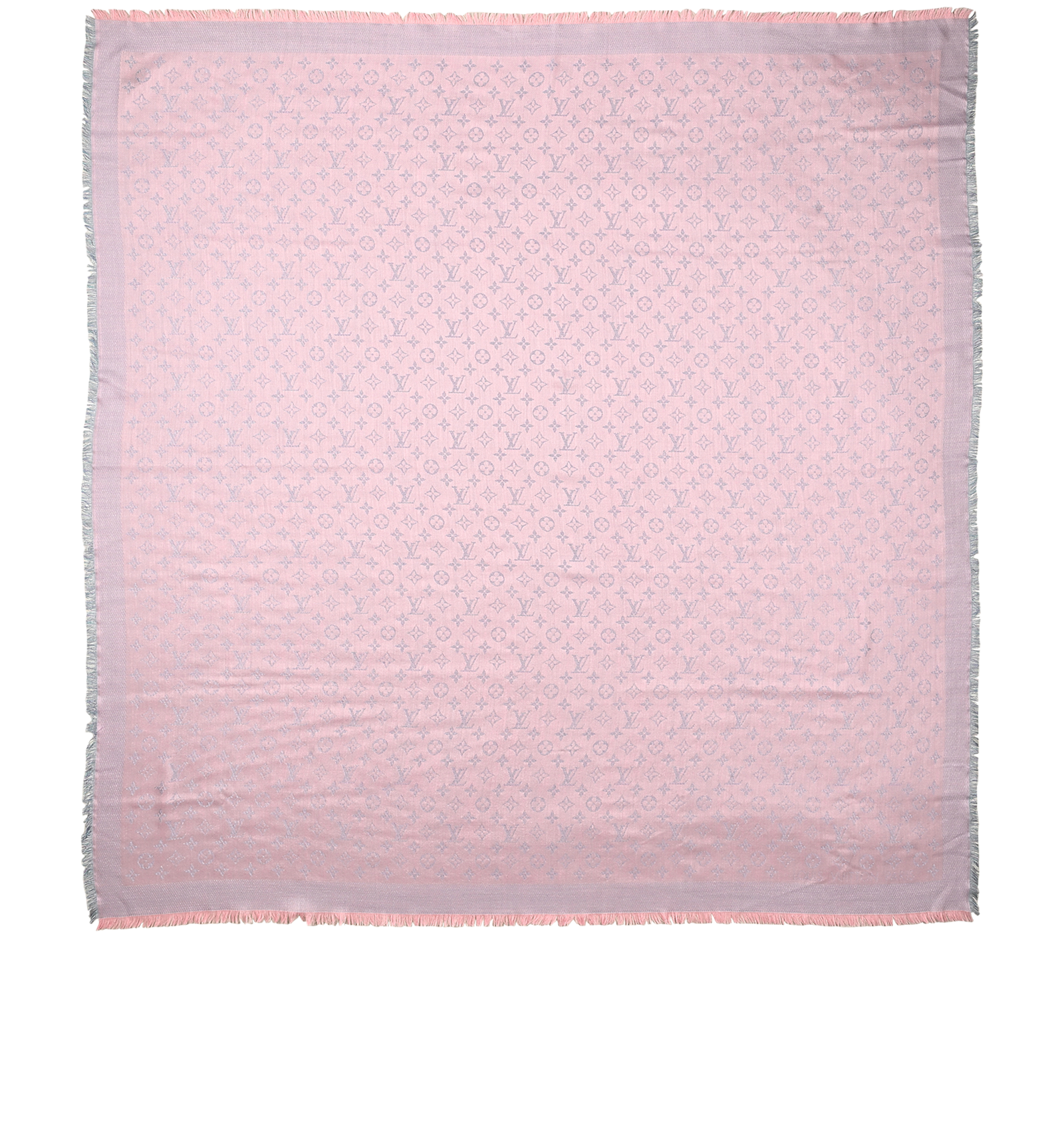 Louis Vuitton Monogram Shawl, &pound;295, Accessories, Blue/Pink, Silk/Wool, Back view