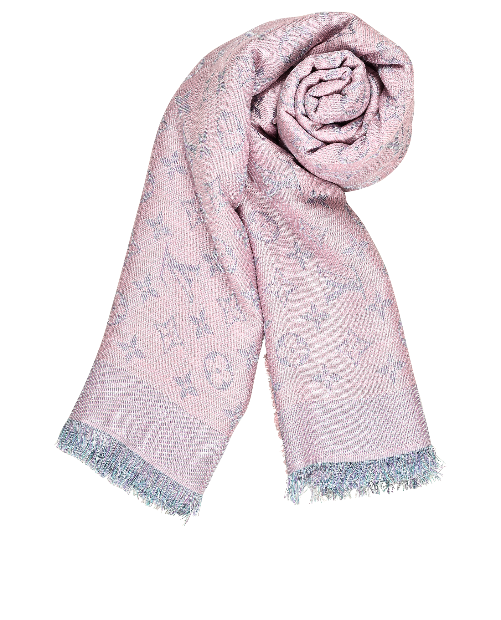 Louis Vuitton Monogram Shawl, &pound;295, Accessories, Blue/Pink, Silk/Wool, Other view