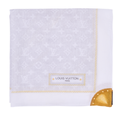 Louis Vuitton Monogram Bandana Square 55, Cotton, White, B, 3*