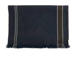 Louis Vuitton Scarf, Wool, Navy, 3*