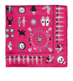 Alexander McQueen Dancing With The Devil Scarf, Silk, Pink, 3*