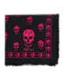 Alexander McQueen Skull Print Scarf, &pound;90, Accessories, Black/Pink, Cashmere/Modal, Front view
