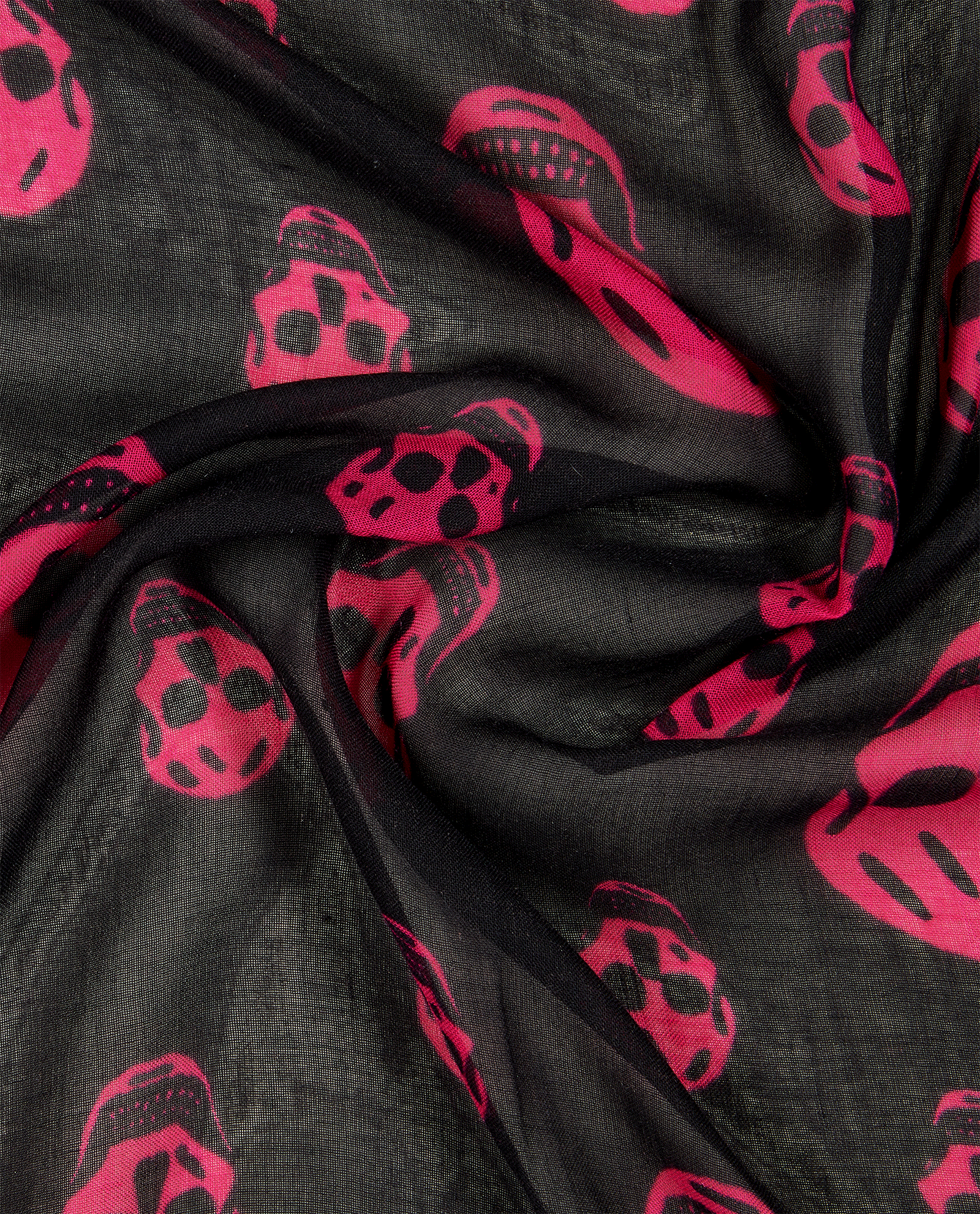 Alexander McQueen Skull Print Scarf, &pound;90, Accessories, Black/Pink, Cashmere/Modal, Other view
