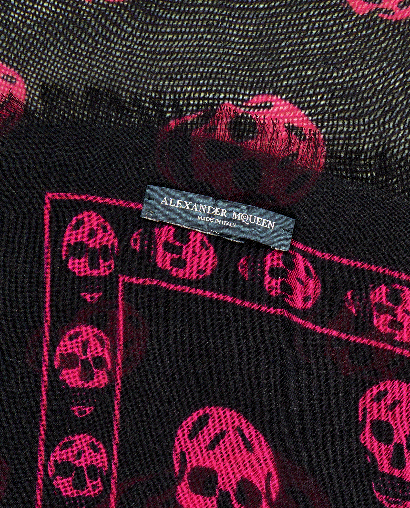Alexander McQueen Skull Print Scarf, &pound;90, Accessories, Black/Pink, Cashmere/Modal, Other view