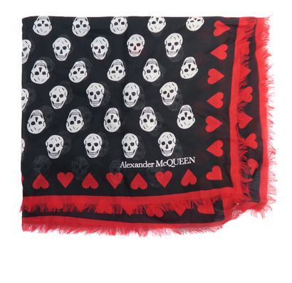 Alexander McQueen Love Heart Skull Scarf, front view