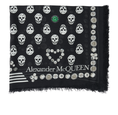 Alexander McQueen Skulls Jewels Scarf, front view