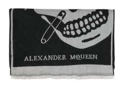 Alexander Mcqueen Scull Scarf, Wool, Black/White, 2*