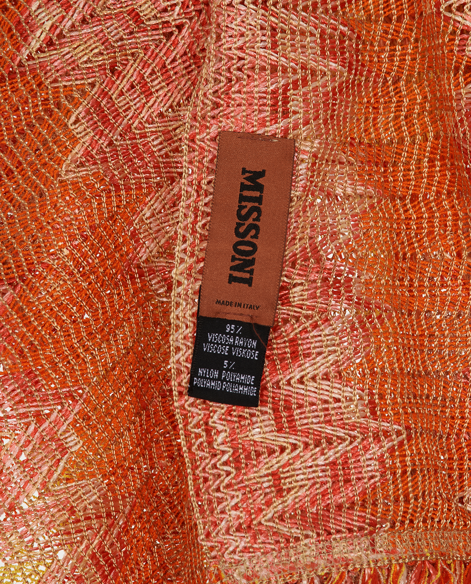 Missoni Zig Zag Cover-Up Shawl, &pound;220, Accessories, Orange/Pink/Yellow, Viscose, Other view