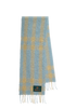 Mulberry Check Fringed Scarf, back view