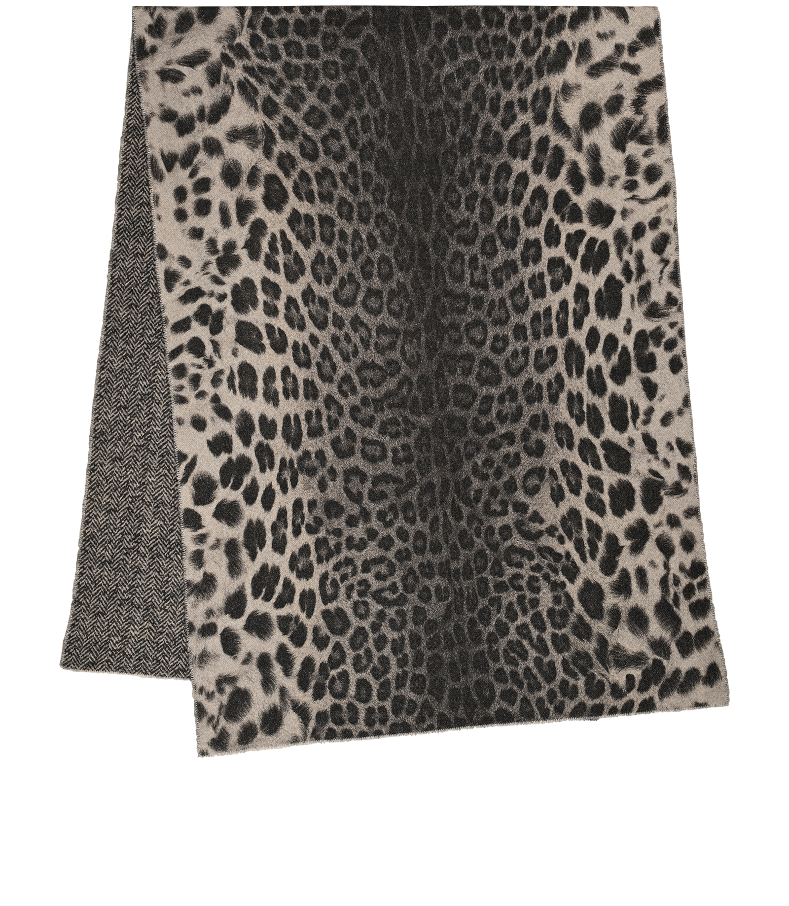 Mulberry Animal Print Scarf, &pound;120, Accessories, Grey, Cashmere/Wool, Back view