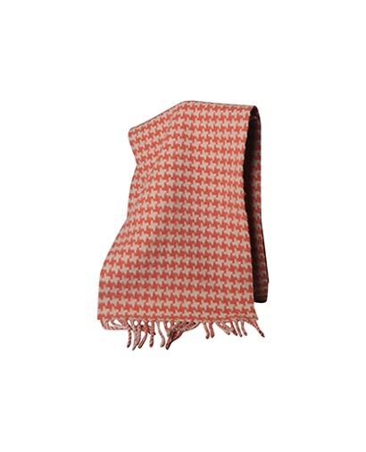 Mulberry Dog Tooth Scarf, £60, Accessories, Cream/Orange, Front view