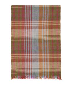 Mulberry Check Scarf, Merino Wool, Multi, 3*