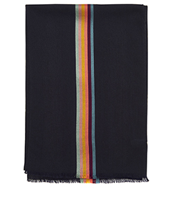 Paul Smith Rainbow Scarf, Wool, Black/Multi, 3*, B