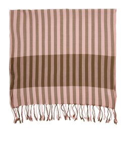 Paul Smith Deckchair Stripe Scarf, Cotton, Brown/Pink, 3*