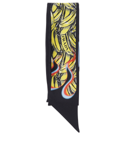 Prada Double Match Banana Print Scarf, Silk, Yellow/Black, B, 3*