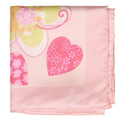 Salvatore Ferragamo Square Heart Scarf, &pound;75, Accessories, Pink, Silk, Front view
